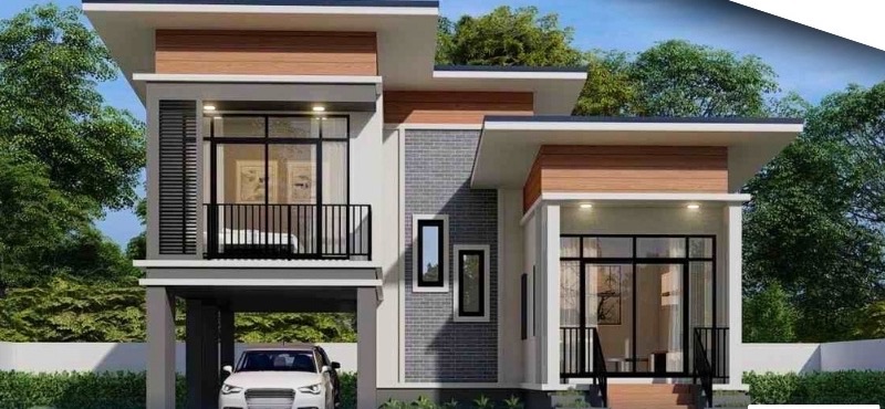 บ้านสองระดับ ยกใต้ถุนจอดรถ